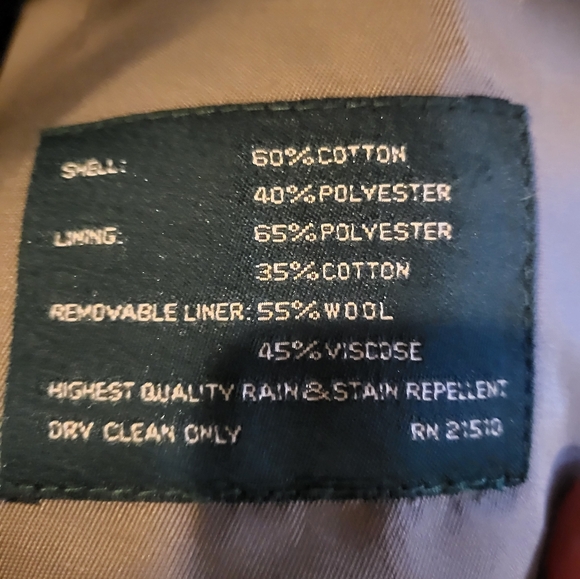 Ralph Lauren Trench Coat Men's 46 Long Removable Wool Lining Belted - Picture 14 of 15